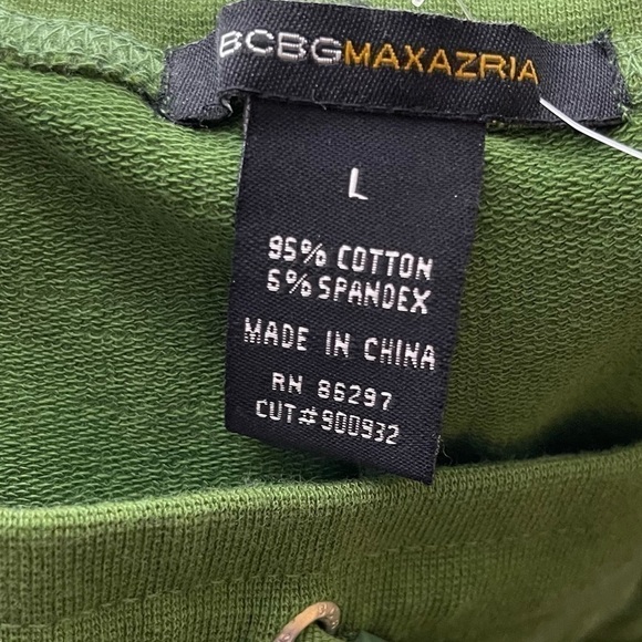 NWOT bcbgmaxazria green pants Rhinestone bedazzled Y2K Vintage Large - Picture 5 of 7